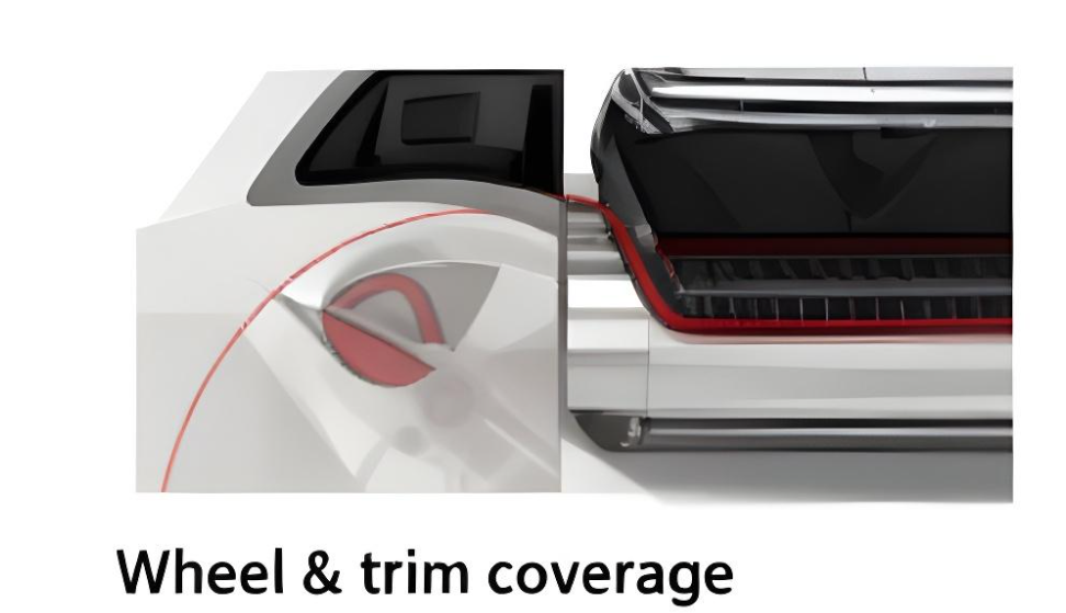 Wheel & trim coverage – piano black trims, mirror caps, wheel arch trims